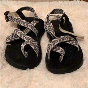 Black and white Chacos